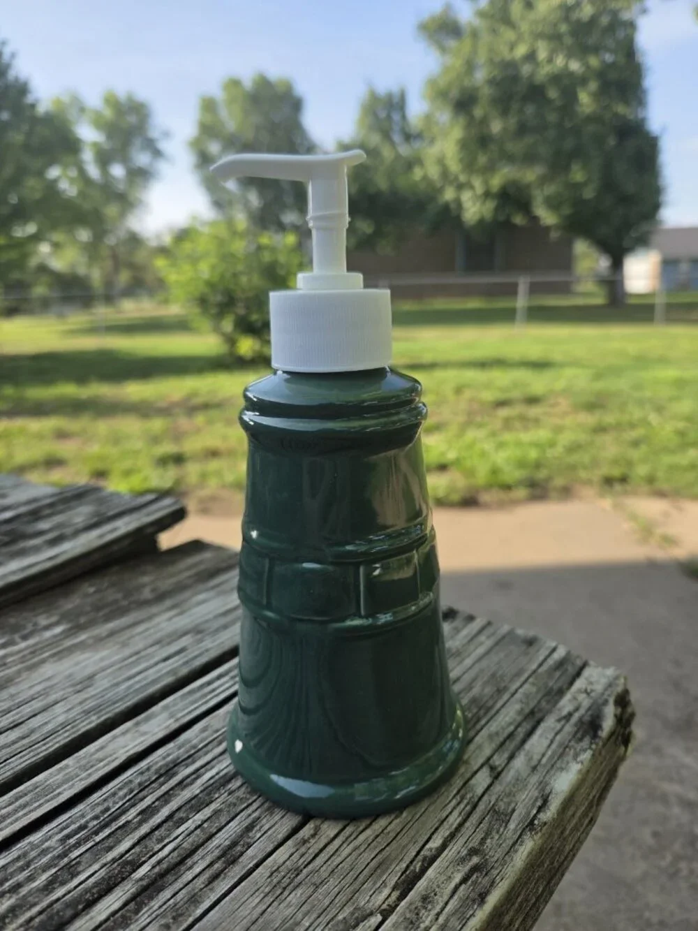 Longaberger Woven Traditions Pottery IVY GREEN Soap/Lotion Dispenser with Pump